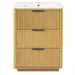 Bathroom Vanity With Sink, Open Shelf & Closed Storage - Natural Wood Hearth and Haven