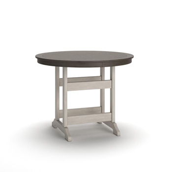 Vista Highlands - Round Counter Table With Umbrella Option - Brown / White Signature Design by Ashley®