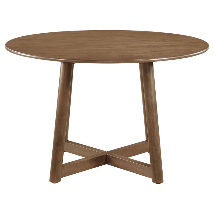 Guinea - Dining Table With Interlocking Base Design - Walnut