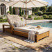 Chaise Lounge Set With 3 Position Adjustable Backrest, 2 Fold Cushion, Outdoor Recliner For Patio - Cream / Teak Noble House