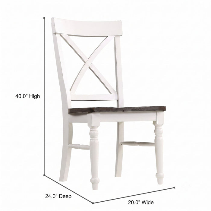 Dining Chairs (Set of 2) - Brown / White Emerald Home