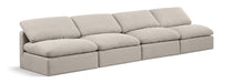 Indulge - Linen 4 Seat Modular Armless Sofa Meridian Furniture