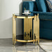 Elegant Round Table With Double Layer Tempered Glass Top And Stainless Steel Frame For Living Room Home Essentials