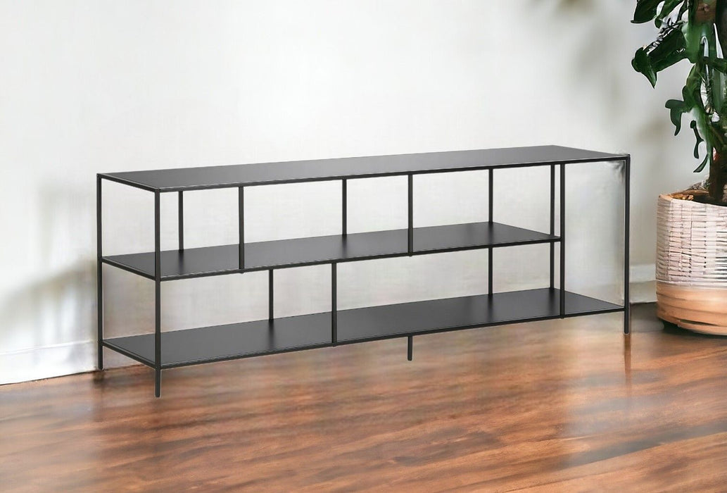 Metal Open Shelving, TV Stand - Black