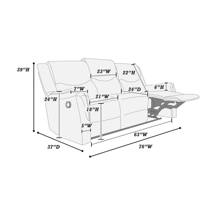 Modern Contemporary Style Recliner Sofa With Plush Armrest And Headrest Home Essentials