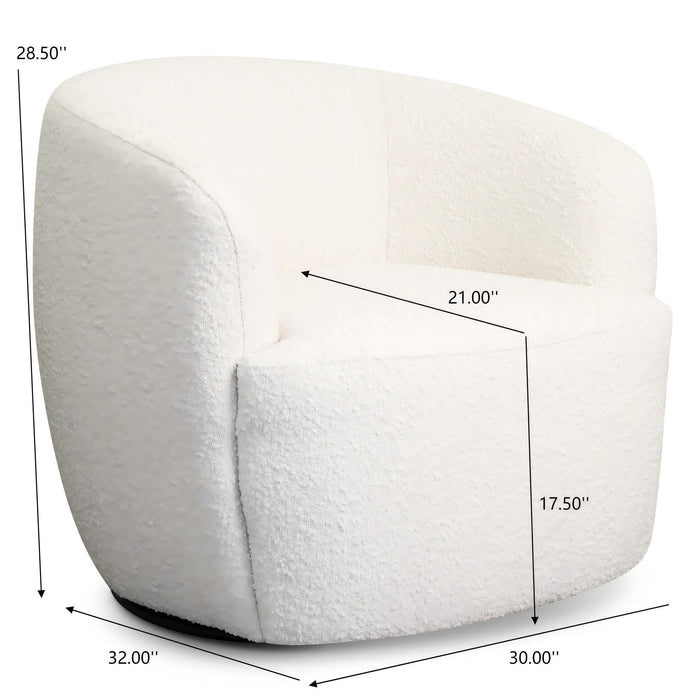 Mina - Swivel Chair - White Ashcroft Furniture