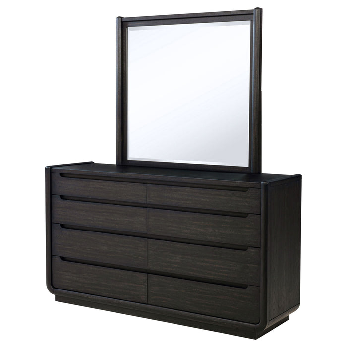 Bangor - 8 Drawer Dresser With Mirror Set - Black Furniture Max