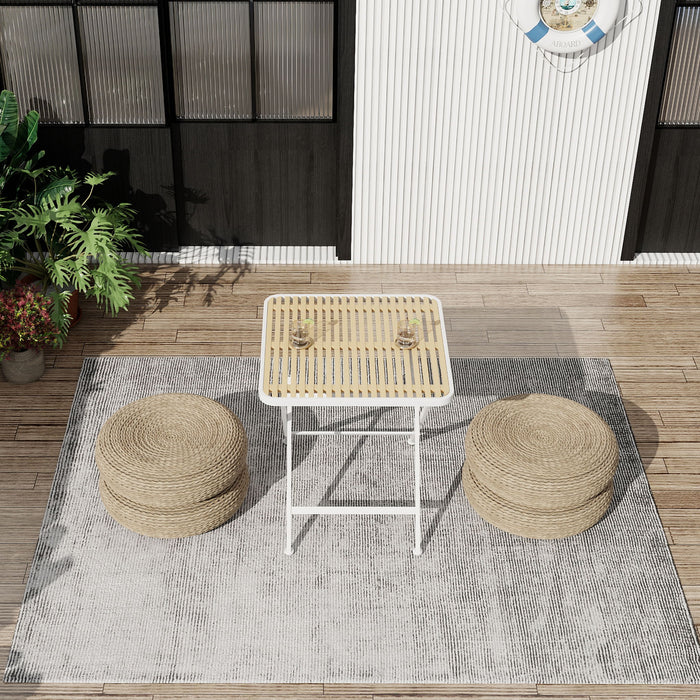 Modern Folding Square Table, Water Proof And Wear Resistant - Apricot / White Home Essentials