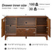 TV Stand With 3D Wood Texture - Brown Home Essentials