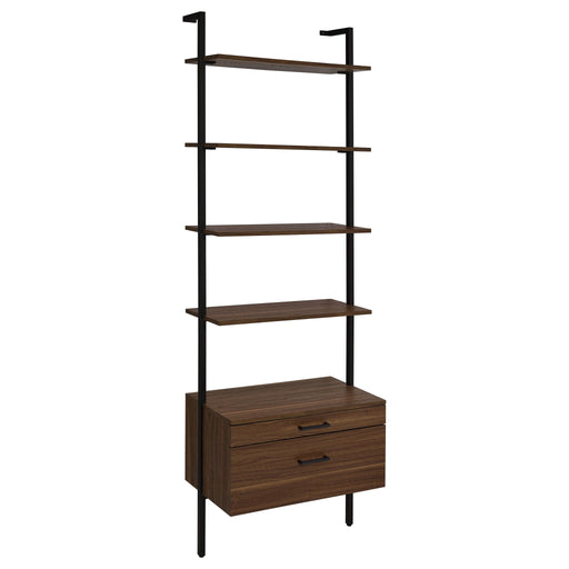 Wendell - 4 Shelf Storage Wall Bookshelf - Walnut Furniture Max