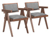 Delhi - Dining Chair (Set of 2) - Gray / Walnut Zuo Modern