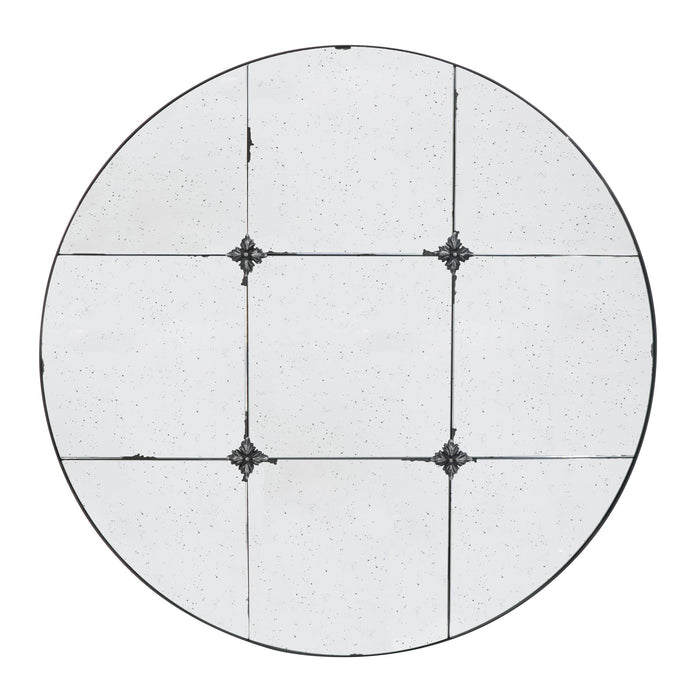 Traditional Decor Style Round Antique Glass Wall Mirror, Wall Decor For For Bathroom Entryway Console Lean Against Wall - Black