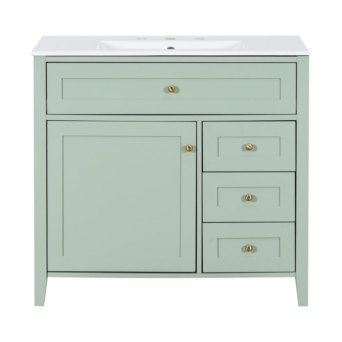 Bathroom Vanity With Sink, Cabinet With 3 Drawers And Adjustable Shelf Hearth and Haven