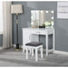 Elijah - Vanity Set With Lighting And Stool - White Furniture Max