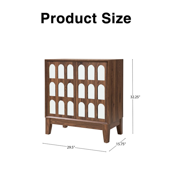 Double Door Cabinet - Walnut Home Essentials