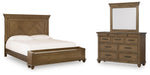 Karallin - 3 Pc. - Queen Panel Storage Bed, Dresser And Mirror - Medium Brown Signature Design by Ashley®