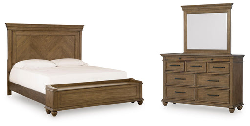 Karallin - 3 Pc. - Queen Panel Storage Bed, Dresser And Mirror - Medium Brown Signature Design by Ashley®