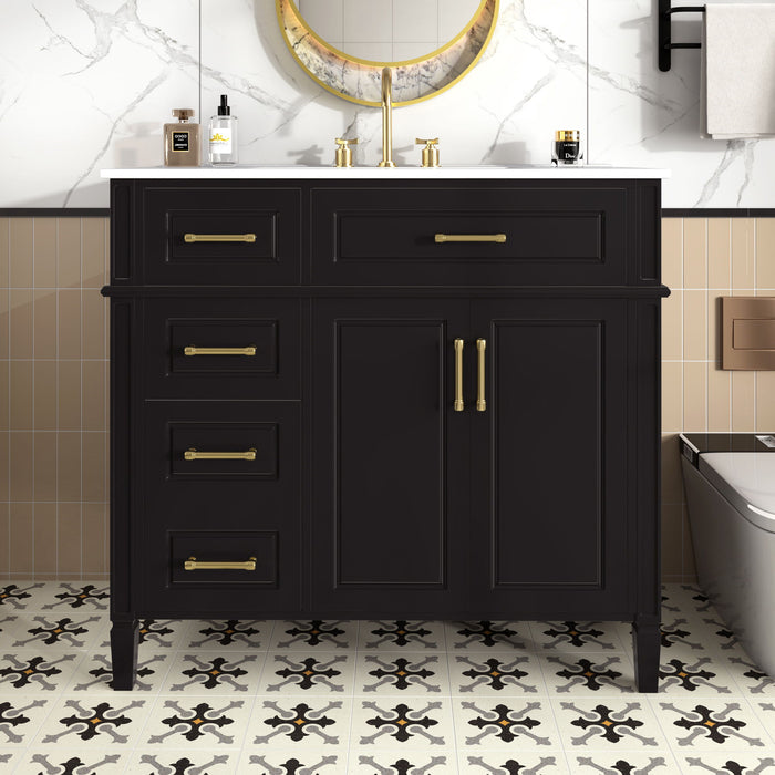 Bathroom Vanity With Sink, 4 Drawers, 2 Doors Hearth and Haven