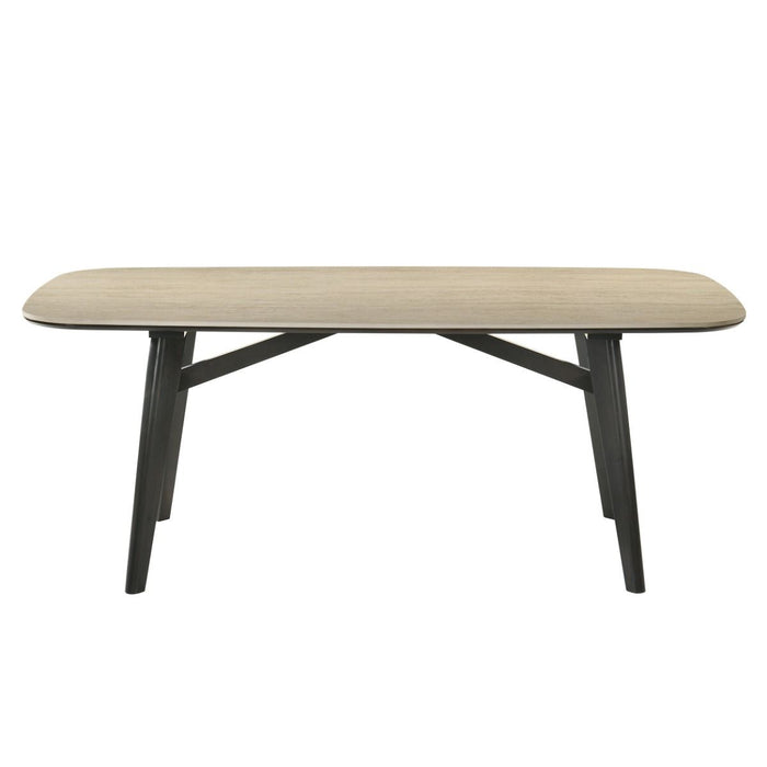 Lark - Dining Table - Travertine / Black ACME