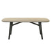 Lark - Dining Table - Travertine / Black ACME