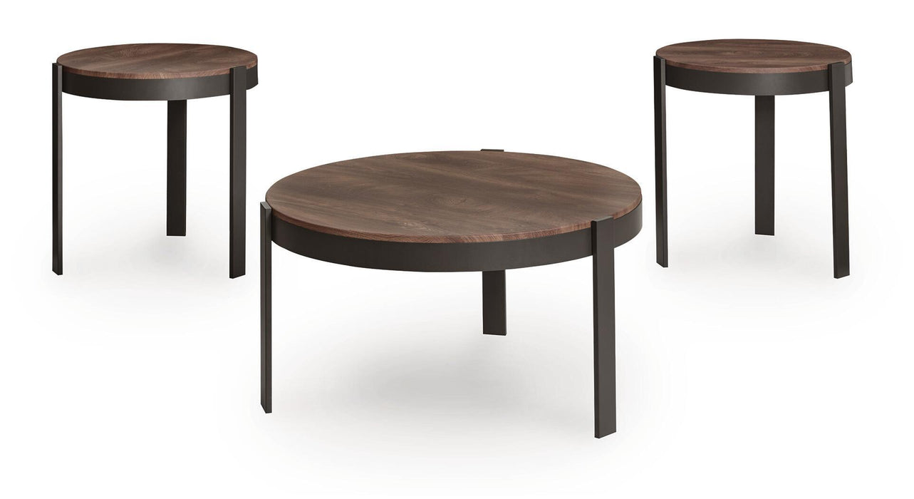 Horizon Hills - Occasional Table Set (Set of 3) - Brown / Black Signature Design by Ashley®