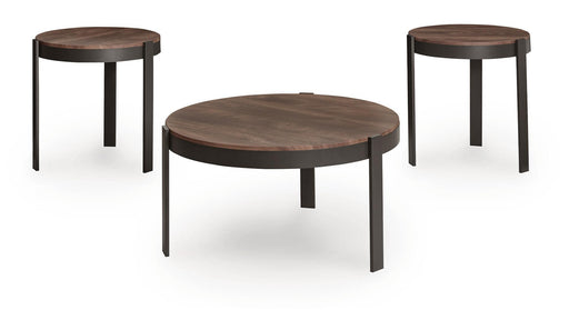 Horizon Hills - Occasional Table Set (Set of 3) - Brown / Black Signature Design by Ashley®