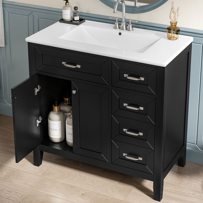 Modern Bathroom Vanity With Sink, Freestanding Design With Drawers And Doors Hearth and Haven