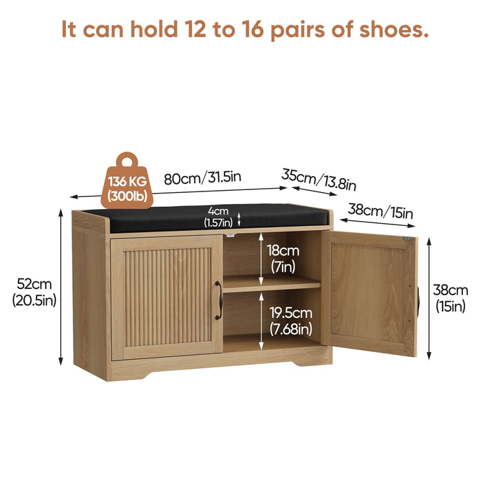 Entryway Shoe Bench With Double Doors Home Essentials