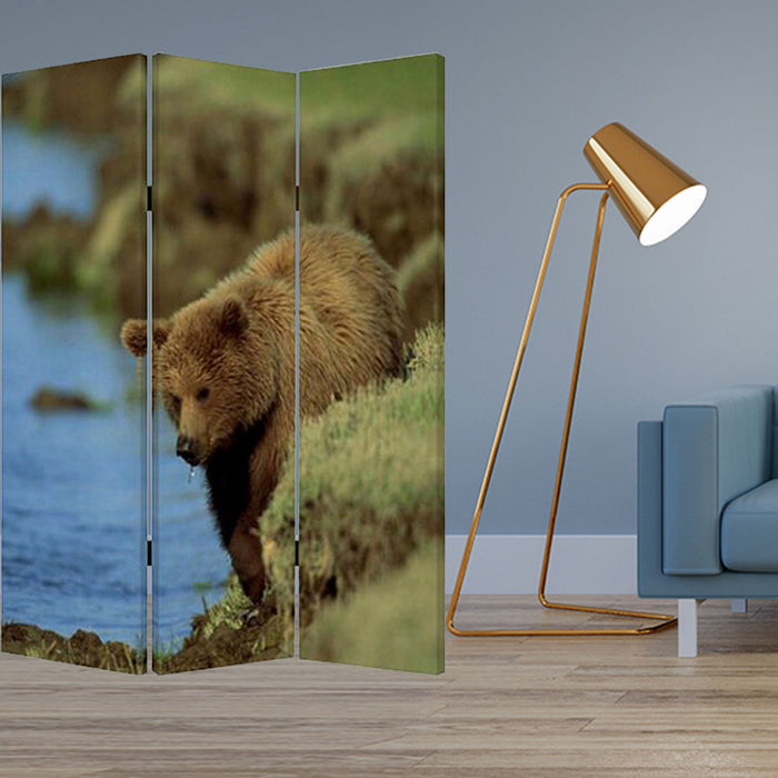 Wood Canvas Bear Screen - Multi Color