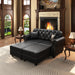 Upholstered Sofa With Nailhead Trim, Rolled Armrests With Ottoman Home Essentials