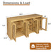 Modern Arched Glass Sideboard With 6 Doors, Buffet Cabinet With Storage And Adjustable Shelves Home Essentials