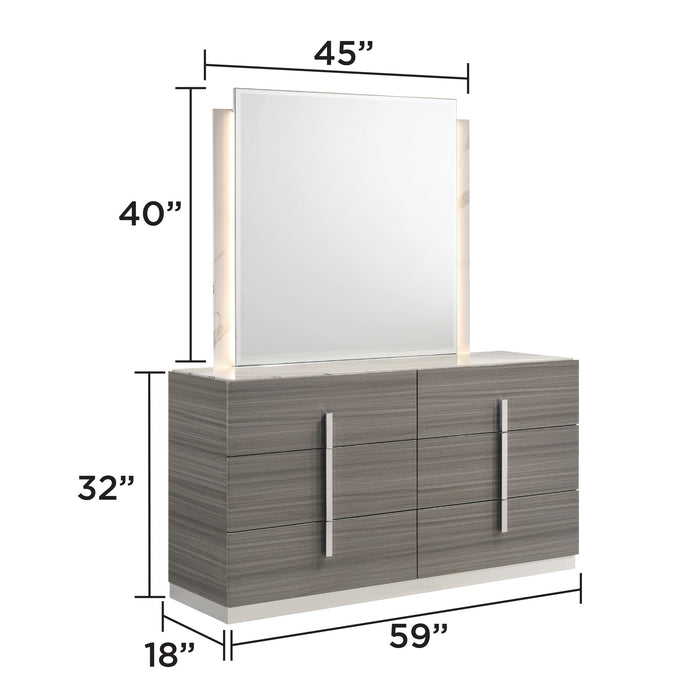Altima - LED Dresser Mirror With Integrated Vertical Light Strips (Dresser Not Included) - Gray Matrix Furniture Group