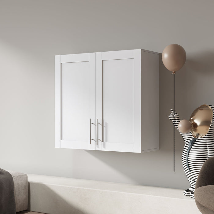 Stackable Wall Mounted Storage Cabinet - White