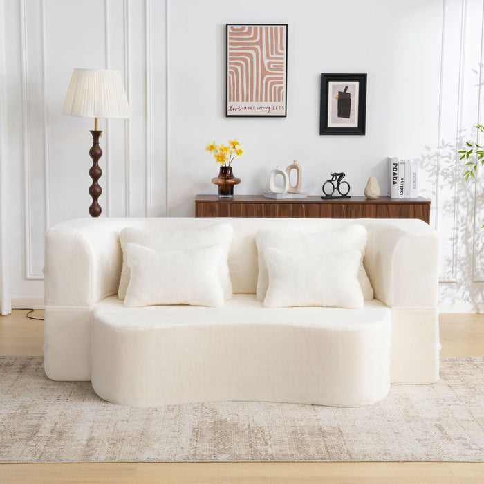 Modern Floor Sofa With 4 Pillows Home Essentials