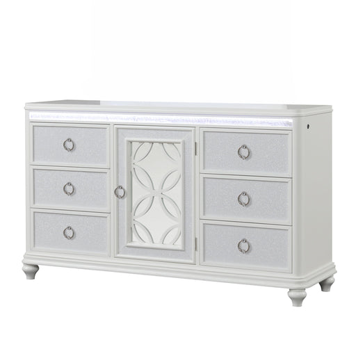 Abigale - 6 Drawer Dresser With LED (Includes Dresser Only, Mirror Not Included) - White Matrix Furniture Group