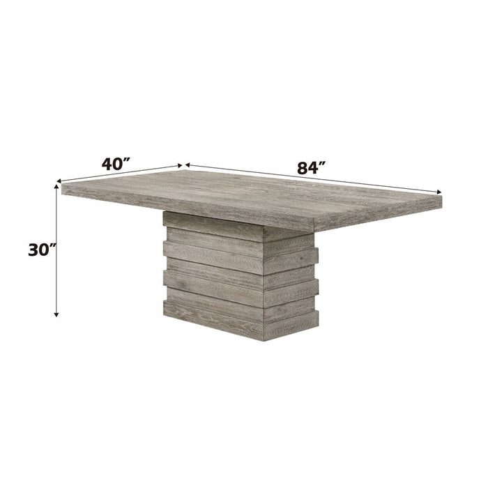 Faustine - Dining Table - Salvaged Light Oak ACME
