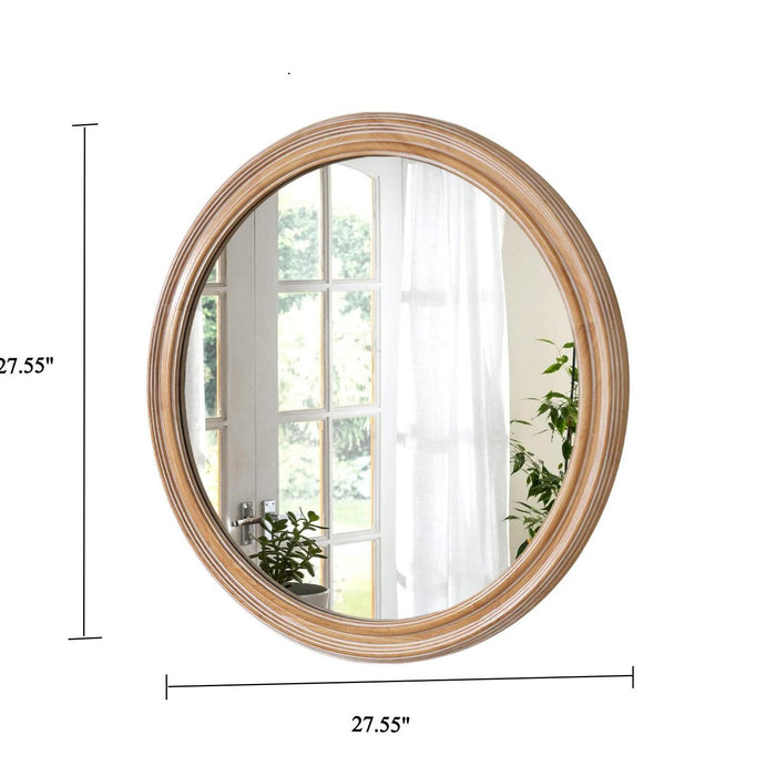 Round Wall Mirror With Ribbed Frame Daily Nest