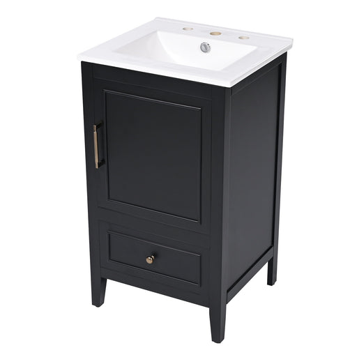 Modern Bathroom Vanity With Sink, Cabinet Storage, Drawer & Adjustable Feet Hearth and Haven