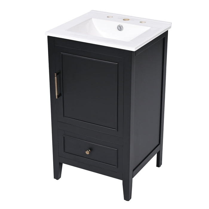 Modern Bathroom Vanity With Sink, Cabinet Storage, Drawer & Adjustable Feet Hearth and Haven