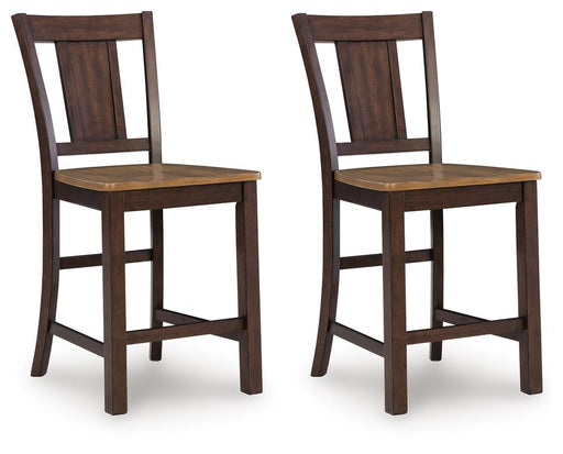 Rylandeen - Barstool (Set of 2) - Light Brown / Dark Brown Signature Design by Ashley®
