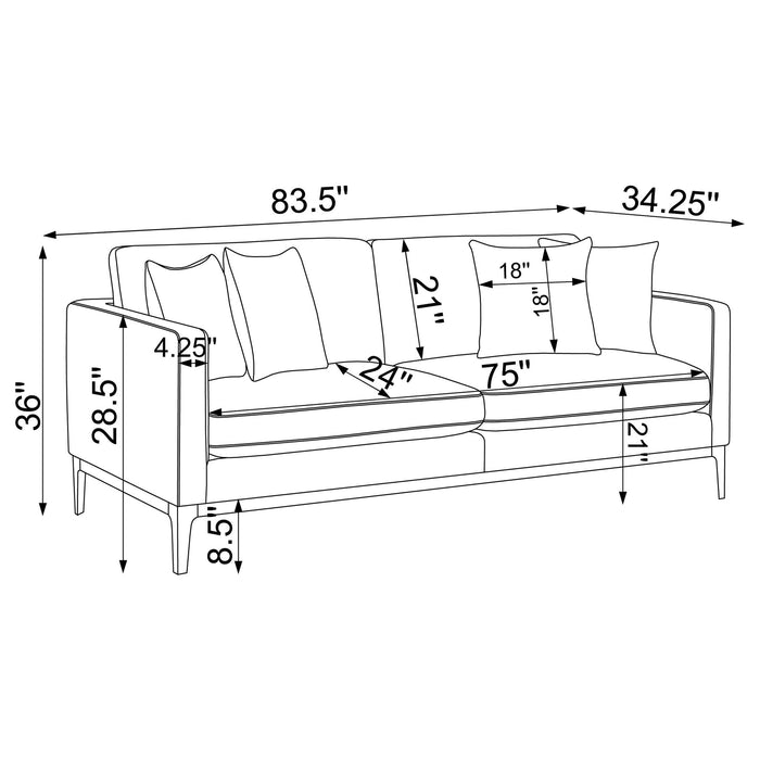 Montauk - Upholstered Sofa With Reversible Cushions - Light Gray Furniture Max