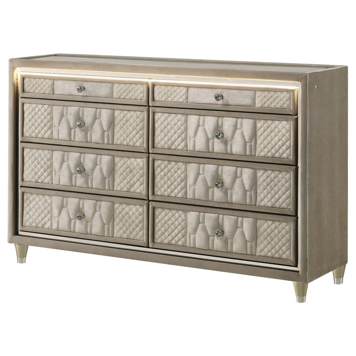 Mika - 8 Drawer LED Dresser Furniture Max