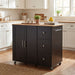 Mobile Kitchen Cart With Storage With 2 Doors, 3 Drawers & Adjustable Shelf - Black / Natural Noble House