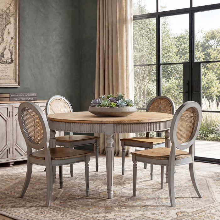 Colette - Round Dining Table - Blue / Gray Jennifer Taylor Home