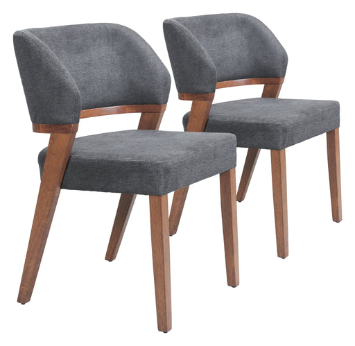 Sunobu - Dining Chair (Set of 2) - Azure Gray / Walnut Zuo Modern