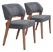 Sunobu - Dining Chair (Set of 2) - Azure Gray / Walnut Zuo Modern