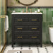 Retro Bathroom Vanity With Sink Combo, Free Standing Single Set With 3 Drawers Hearth and Haven