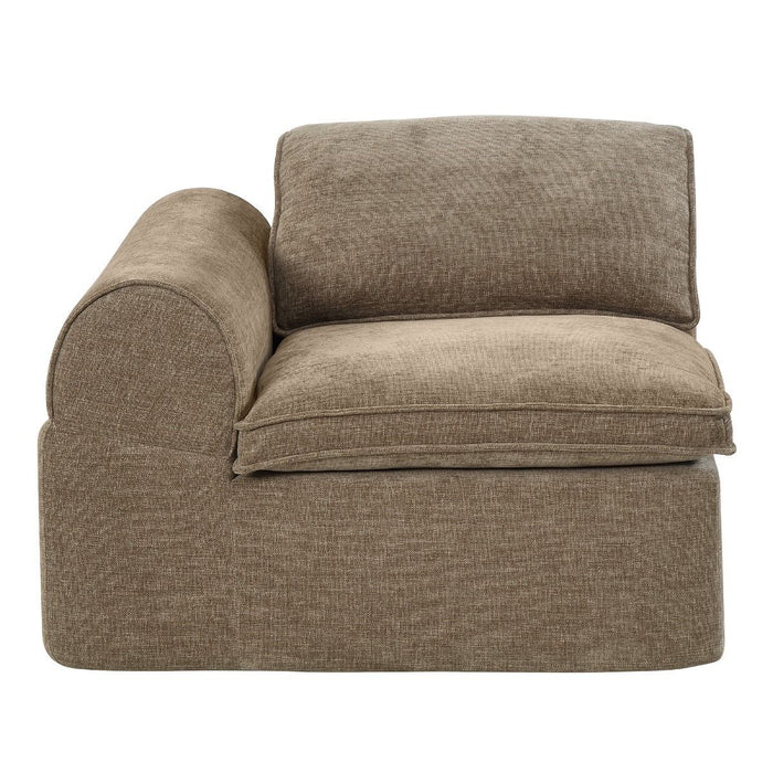 Almano - Modular Left Facing Arm Chair - Light Brown Chenille ACME