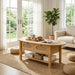 Oval Coffee Table With With 2 Storage Drawers For Living Rooms - Wood Home Essentials