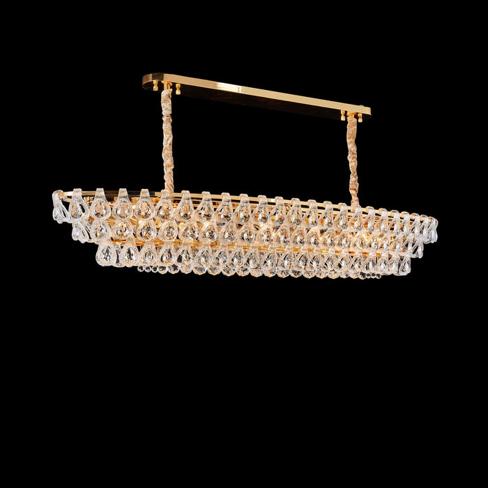 Michael Amini Lighting - Gala 14-Light Rectangular LED Chandelier - Gold Michael Amini